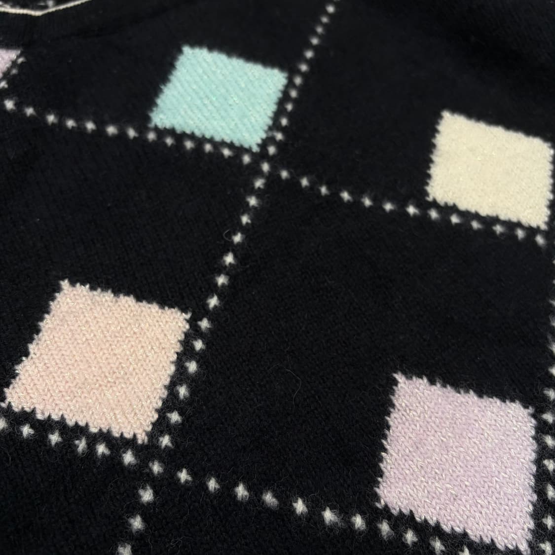 꾸레쥬 아가일 패턴 니트 xs 상품이미지3