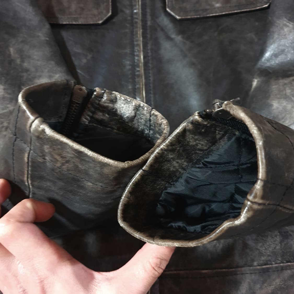 90s 올드 갭 카우 레더 자켓 xs 상품이미지6