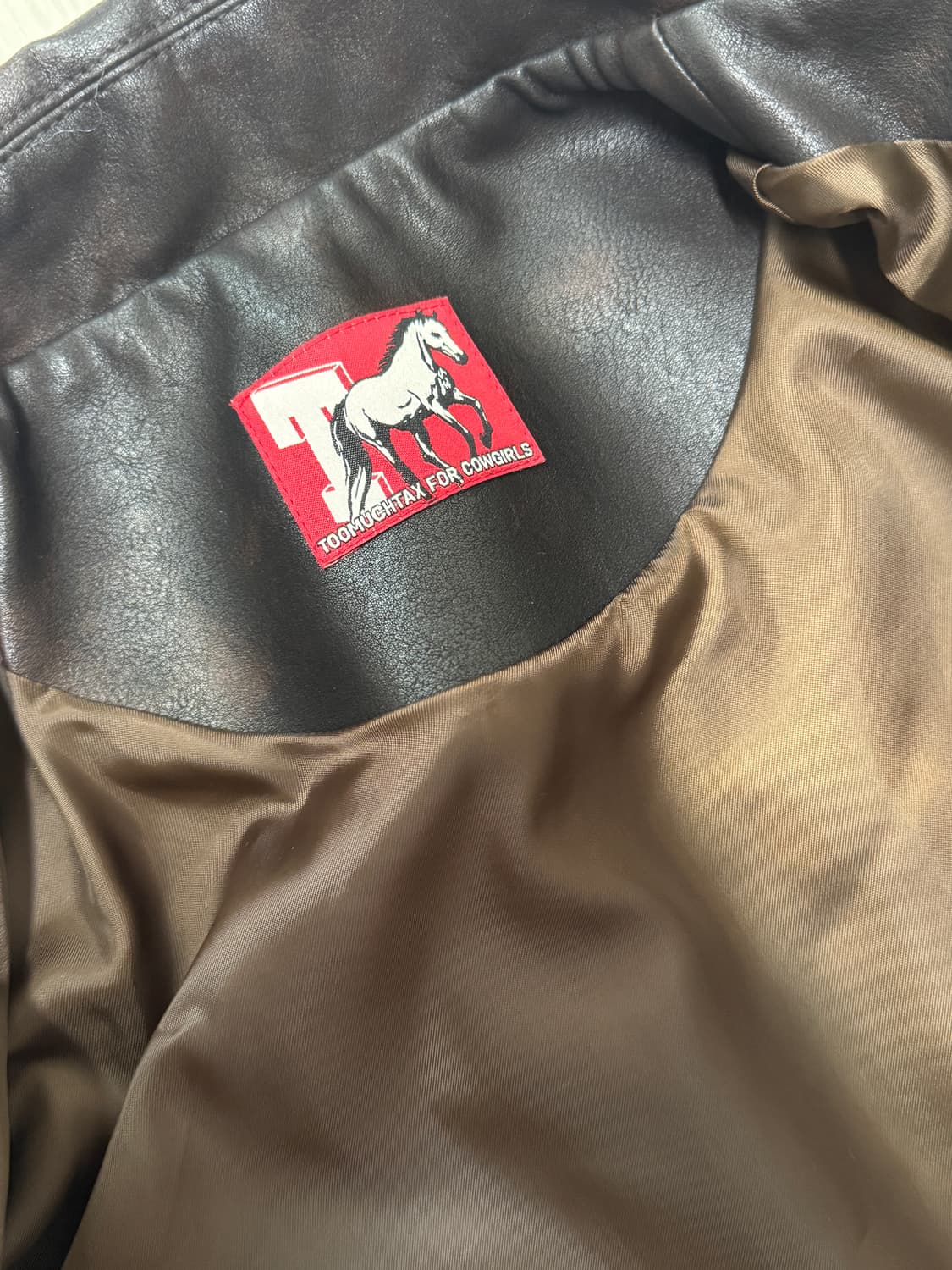 투머치택스 TMT 헤어리 레더 어시메트릭 자켓 / 브라운 / S사이즈 상품이미지7