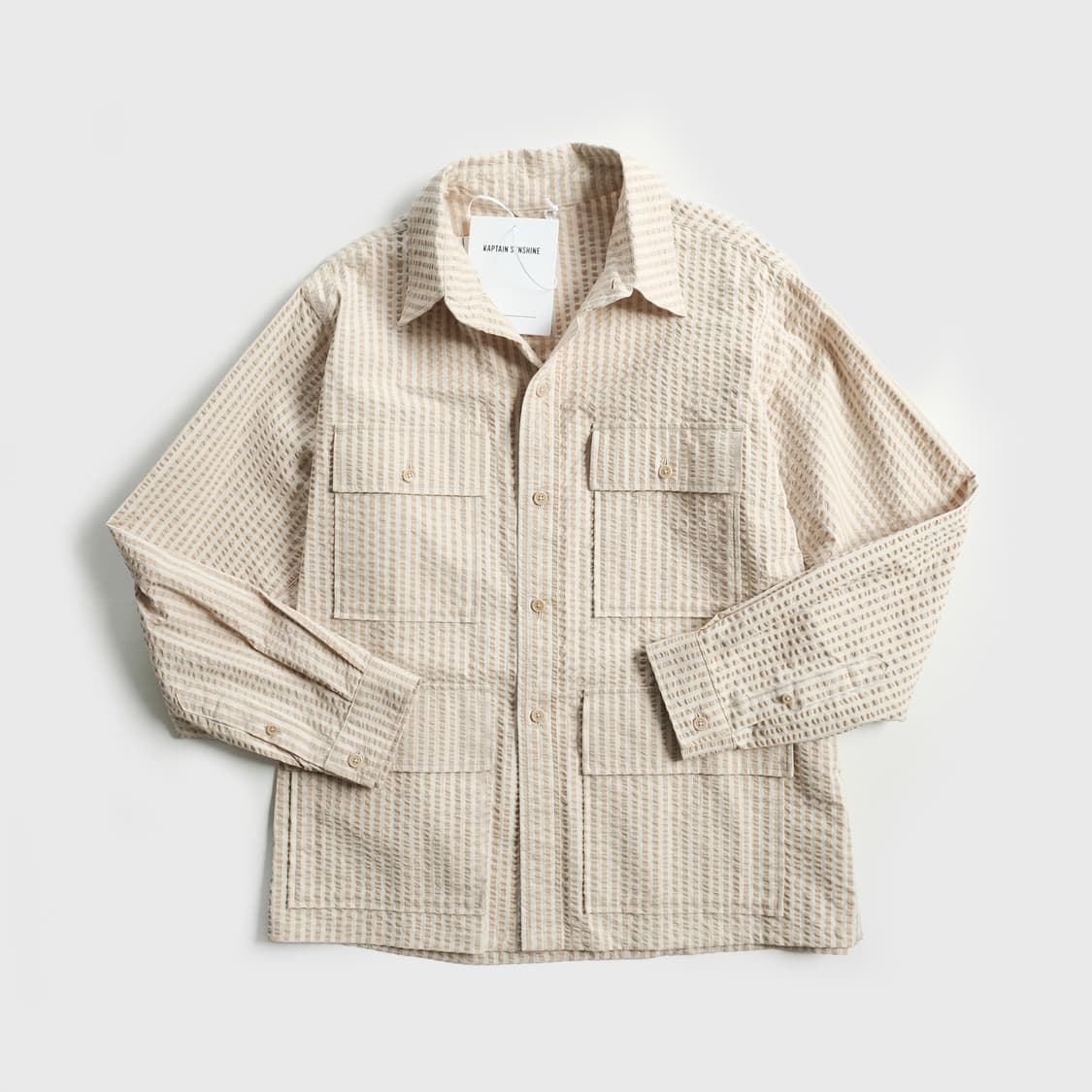 캡틴선샤인 25SS 실크 코튼 시어서커 사파리 셔츠 자켓 38사이즈 상품이미지3