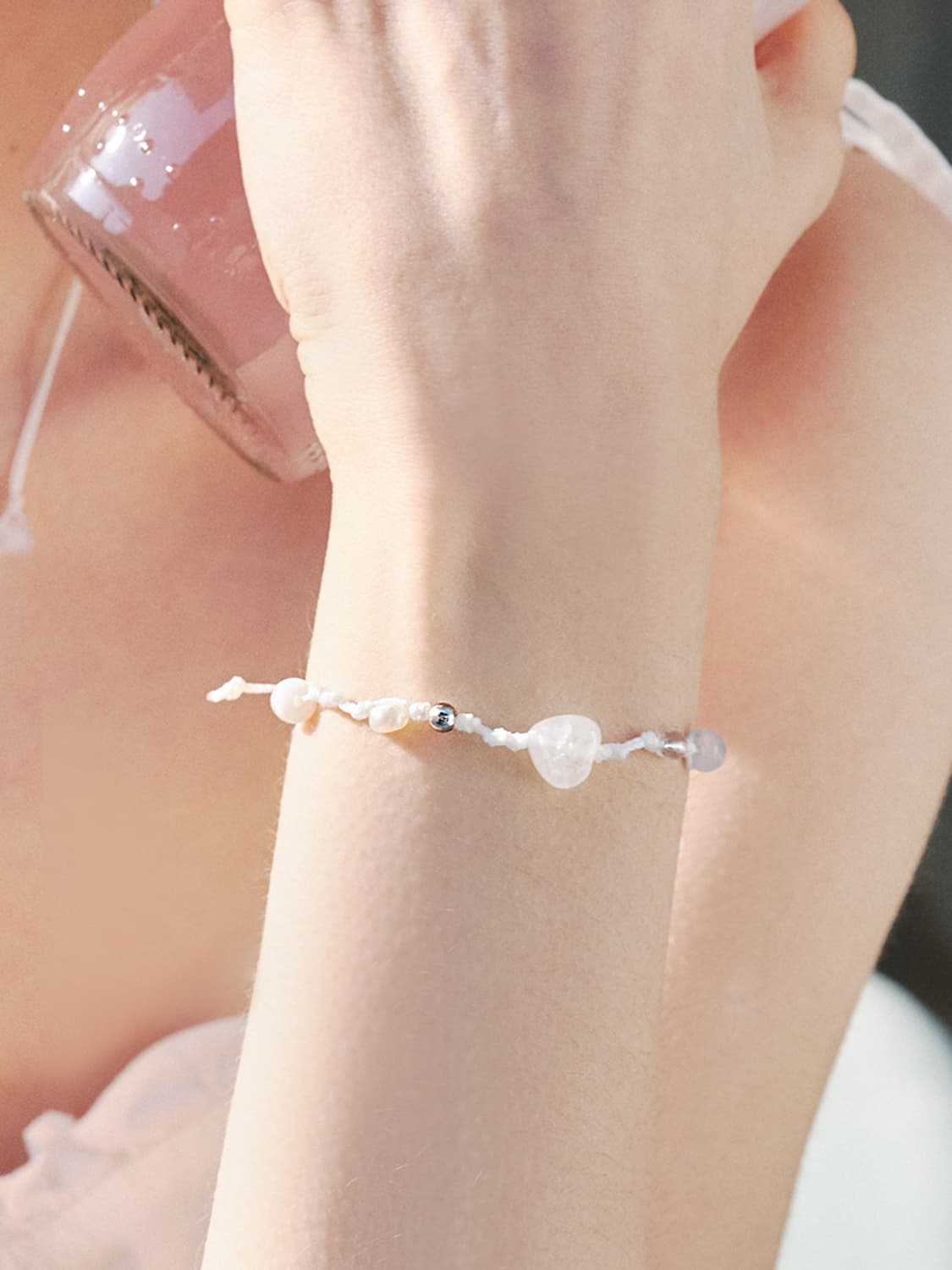 미착용) 앵브록스 키치 하트 펄 팔찌 상품이미지1