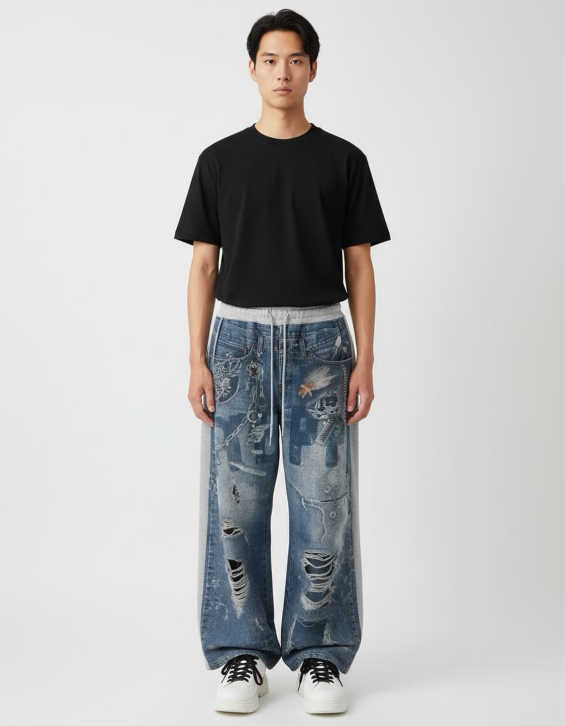 STEPPA 워싱진 디지털프린트 스웨트팬츠 상품이미지1