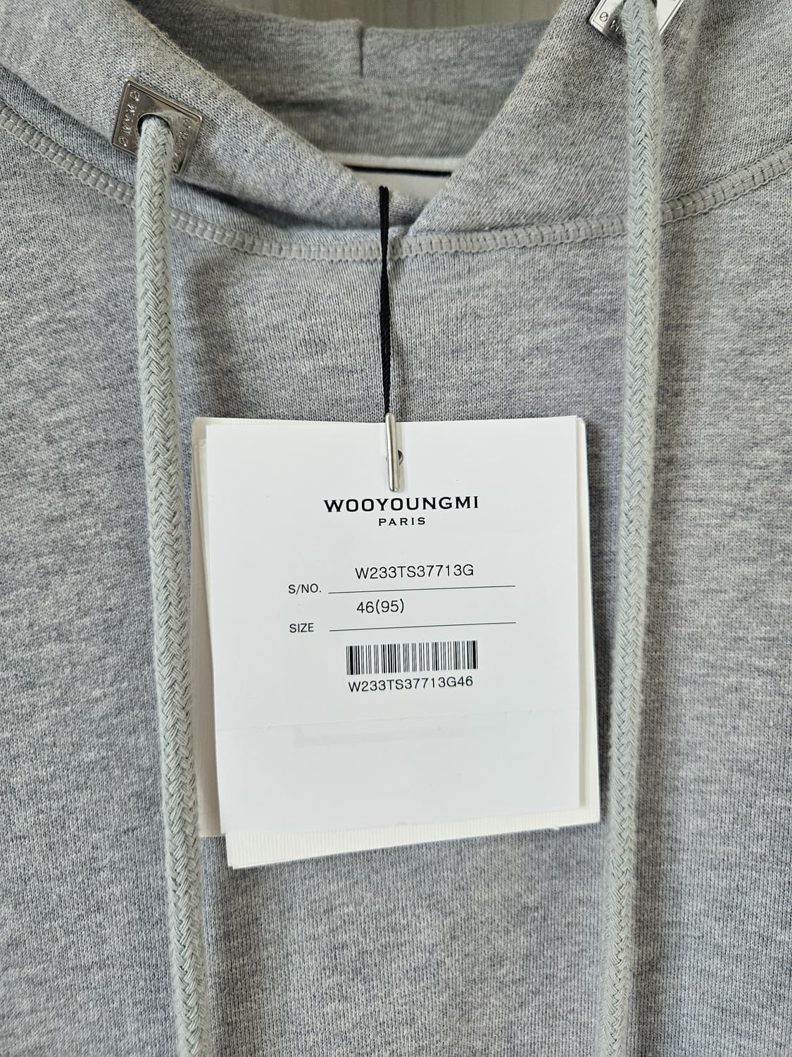 우영미 23FW 백로고 후드티 그레이 46 상품이미지2