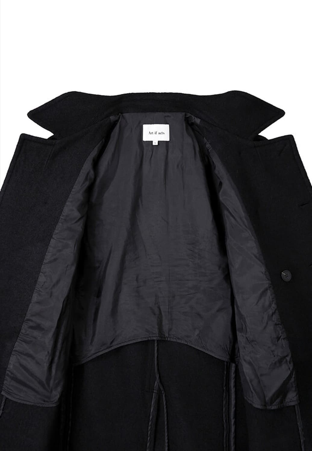 Washed Wool Pea Coat_Black 상품이미지7