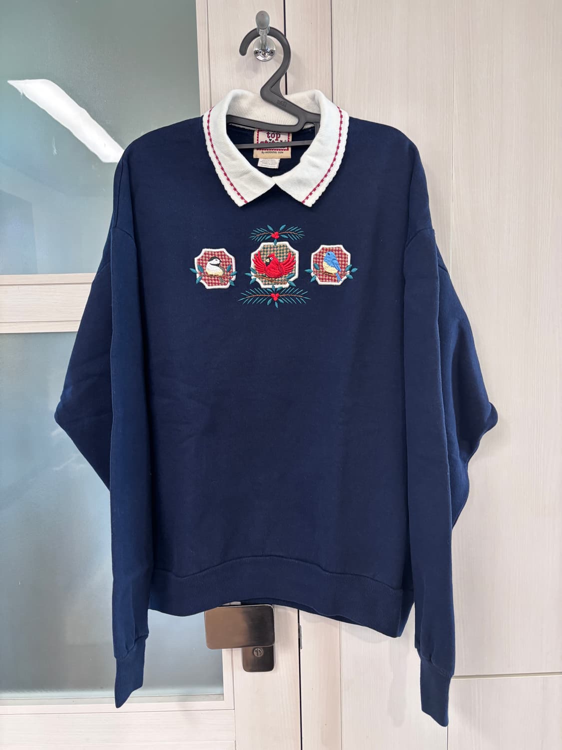 Top Stitch 카라 자수 맨투맨 네이비 (미국빈티지) 상품이미지2