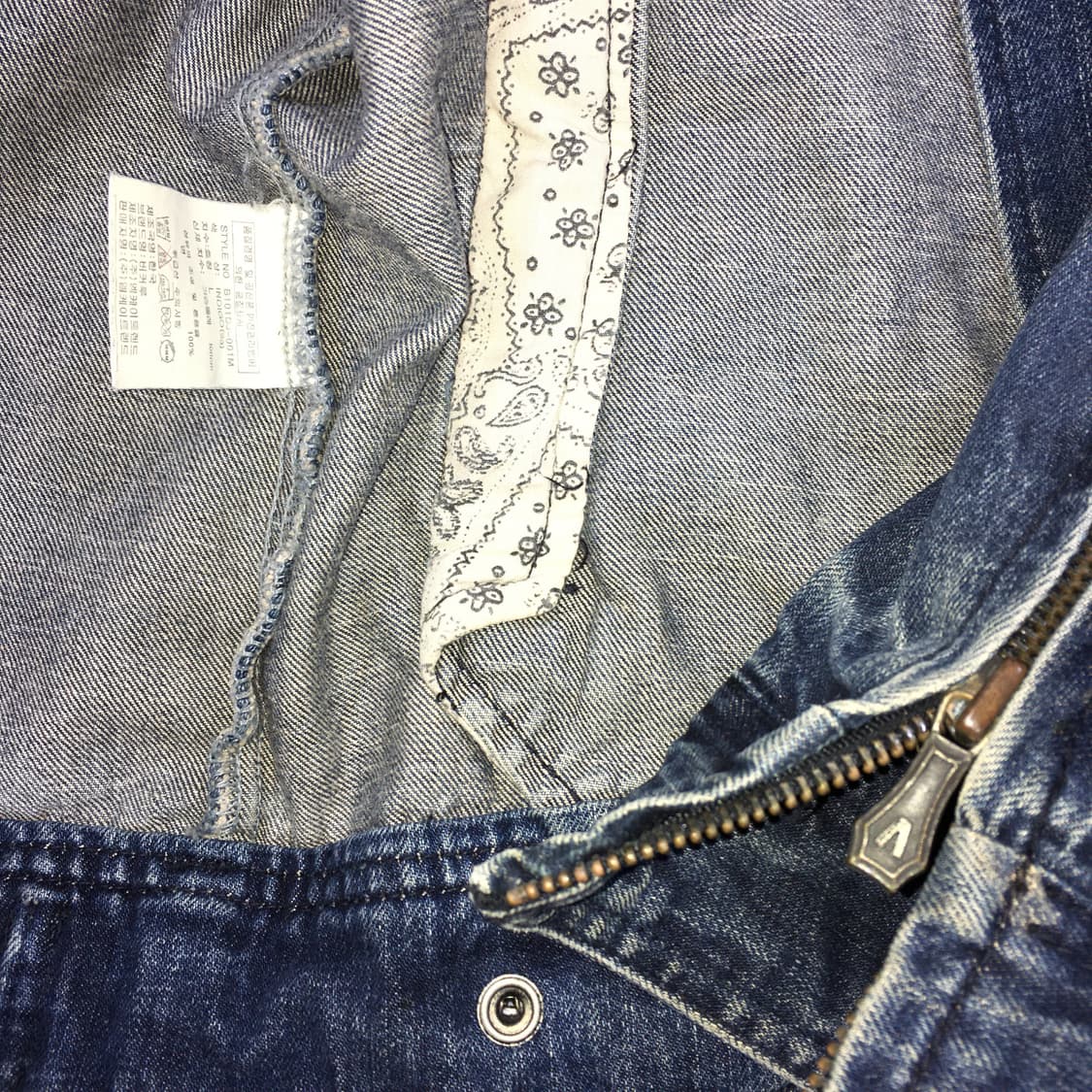 투티/0119 버커루 진스 데미지 워싱 청자켓 y2k  상품이미지6