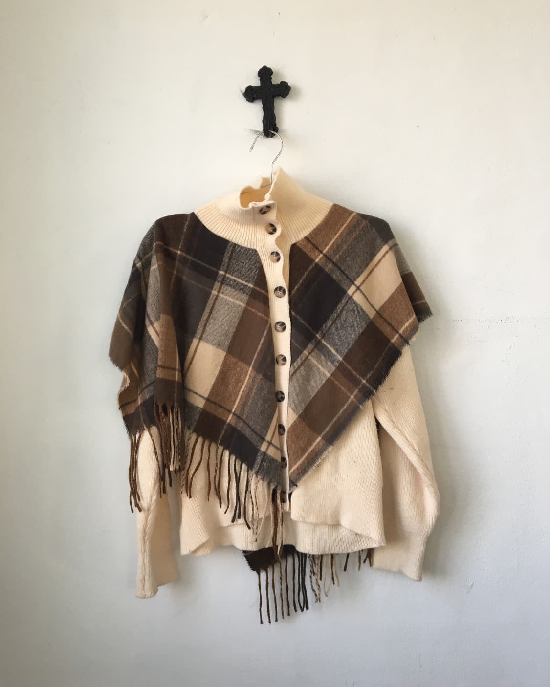 Muffler layered knit cardigan 상품이미지2