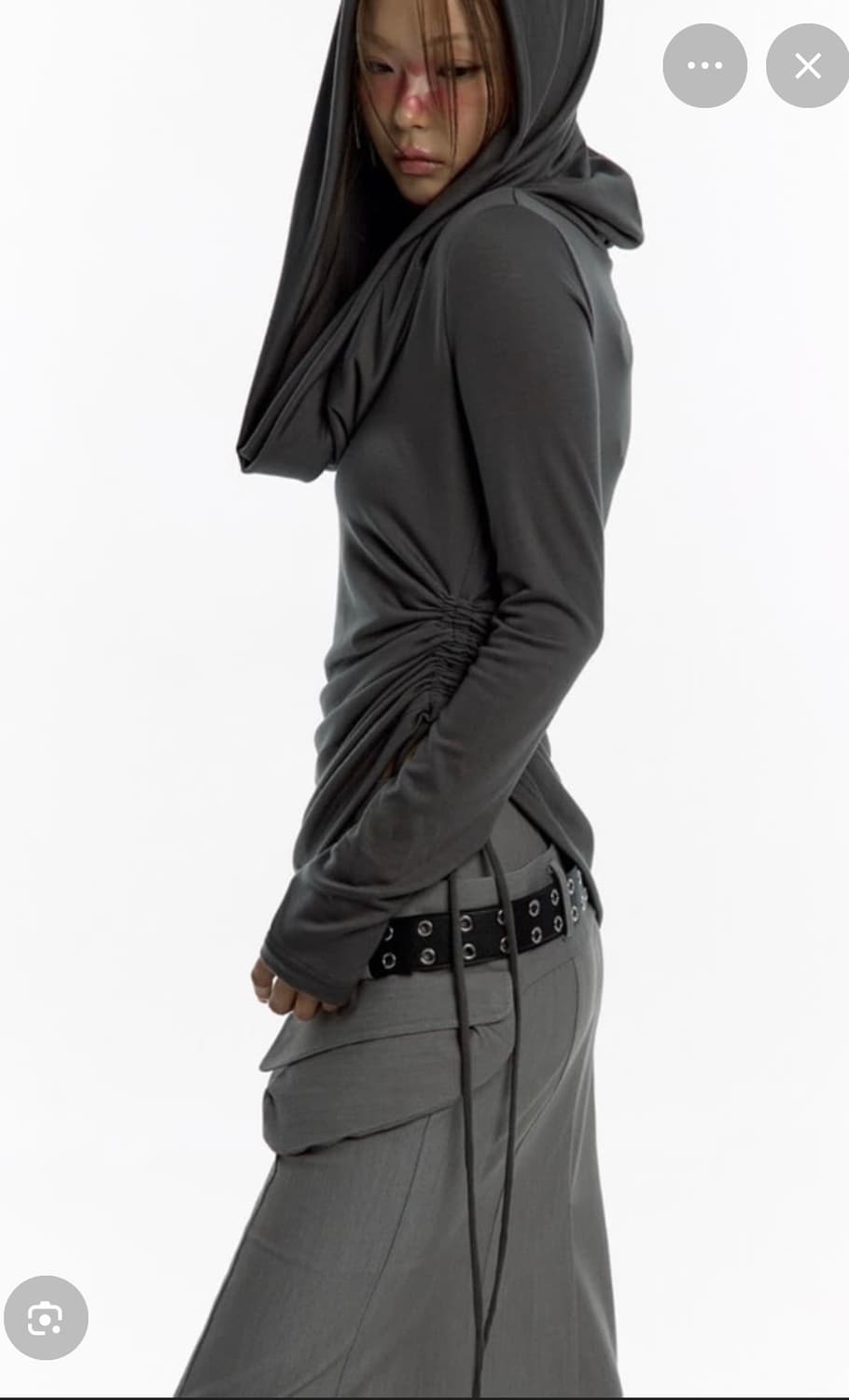 카시코 카울 후드 롱슬리브 차콜 상품이미지2