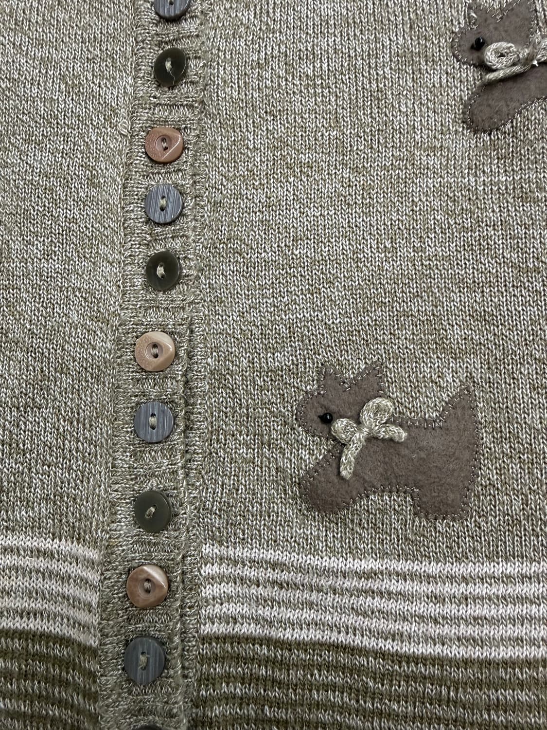 모리 강아지 니트 단추 반팔 가디건 상품이미지3