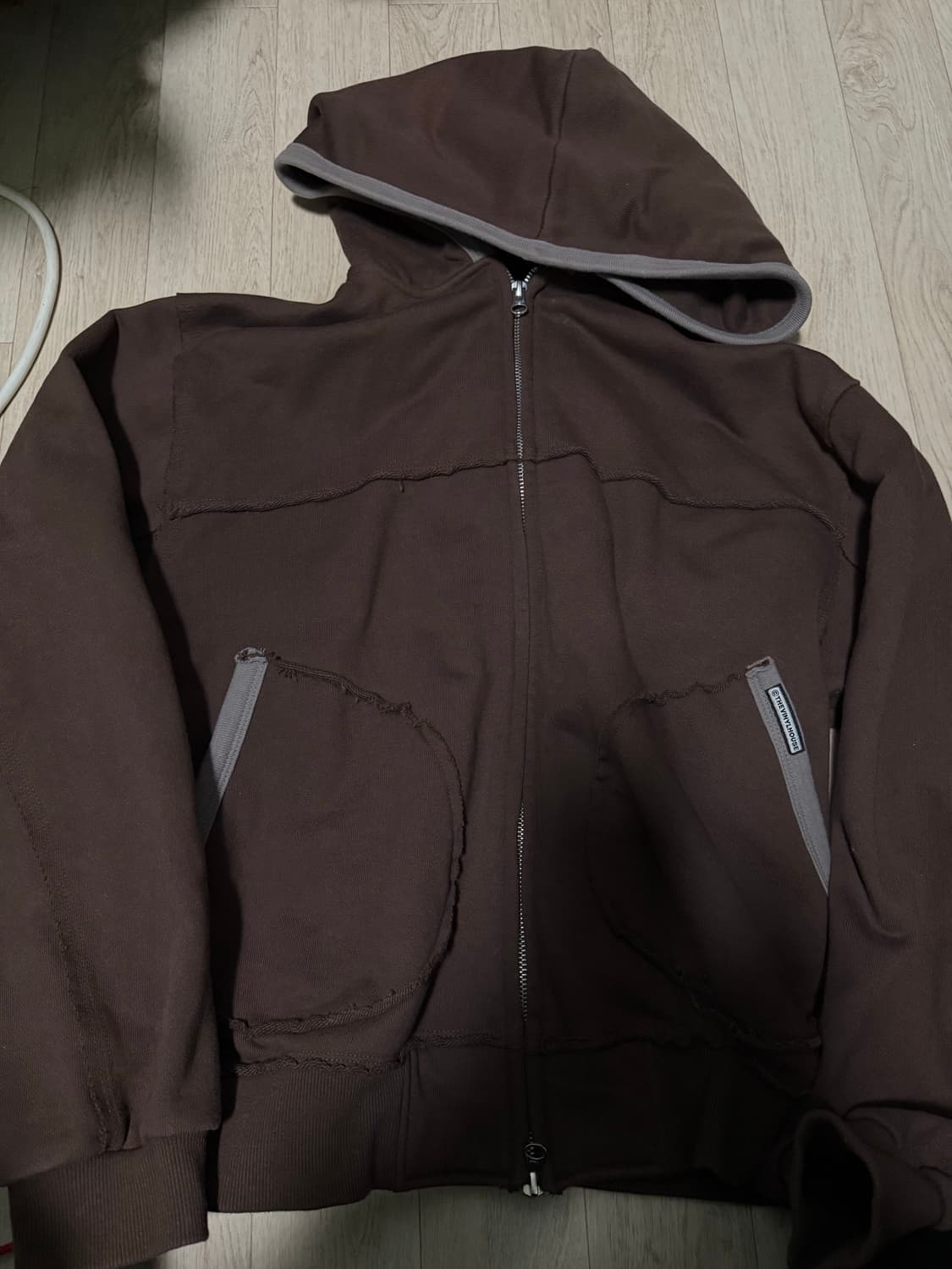 더바이닐하우스 브라운 후드집업 s 상품이미지1