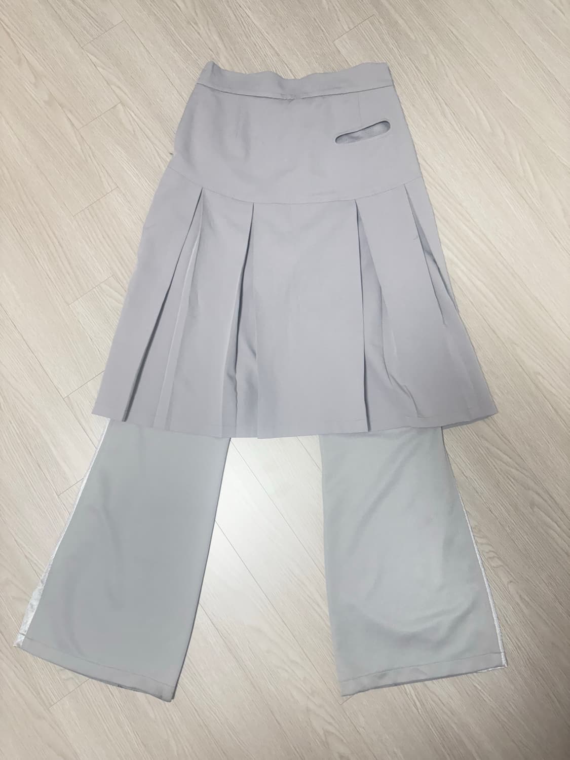 Ojos Jersey Pleats Skirt Pants / Grey 상품이미지3