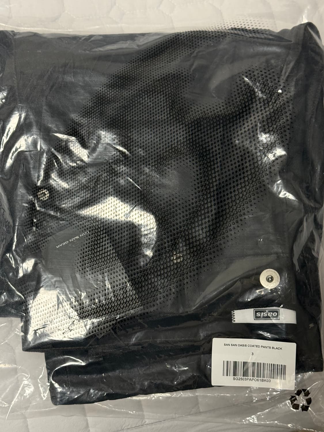 (택O 새상품) 산산기어X오아시스 코티드(코팅) 팬츠 3사이즈 상품이미지2