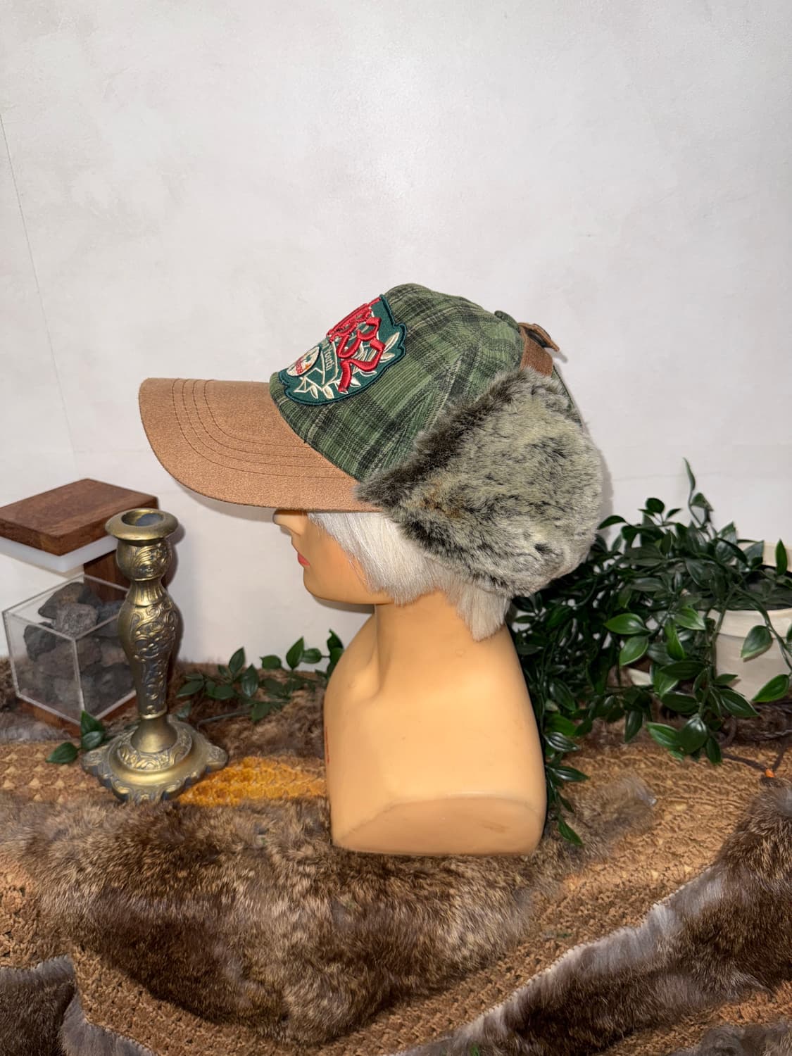 UGIZ khaki check corduroy trapper hat 상품이미지2