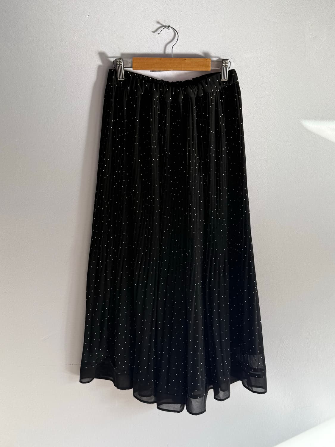 일본빈티지 땡땡이 도트 플리츠 스커트 상품이미지5