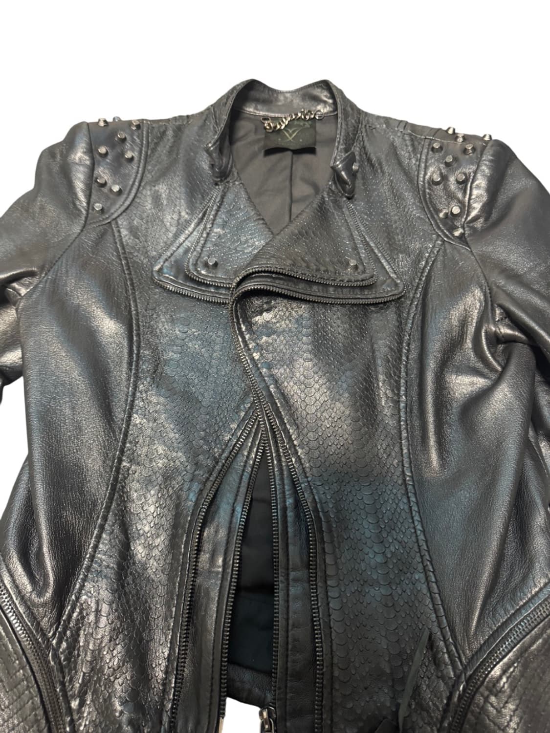 Python Design Leather Jacket 상품이미지2