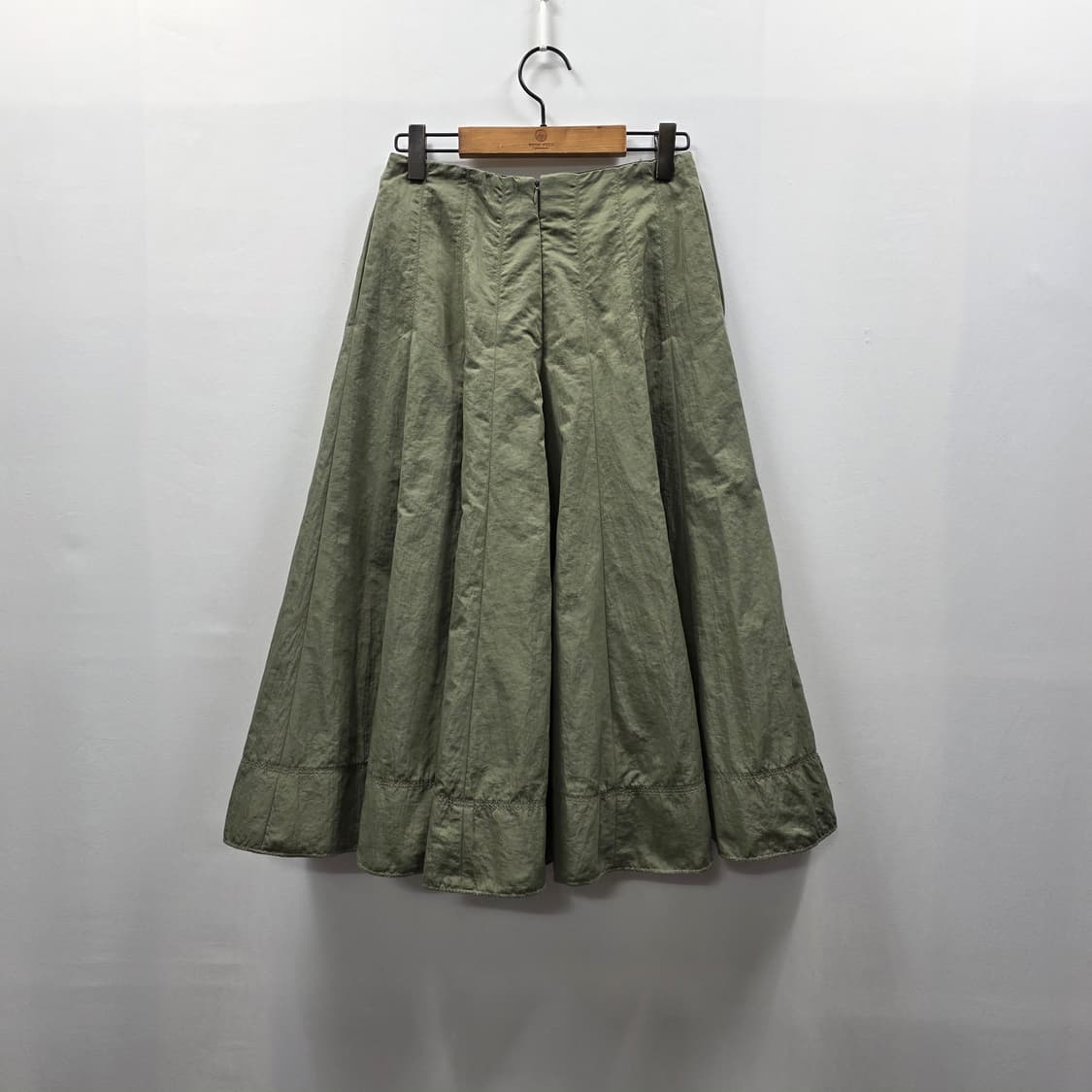 칼라거펠트 플레어 롱스커트 55 카키 A라인 스커트 여성 치마 상품이미지2