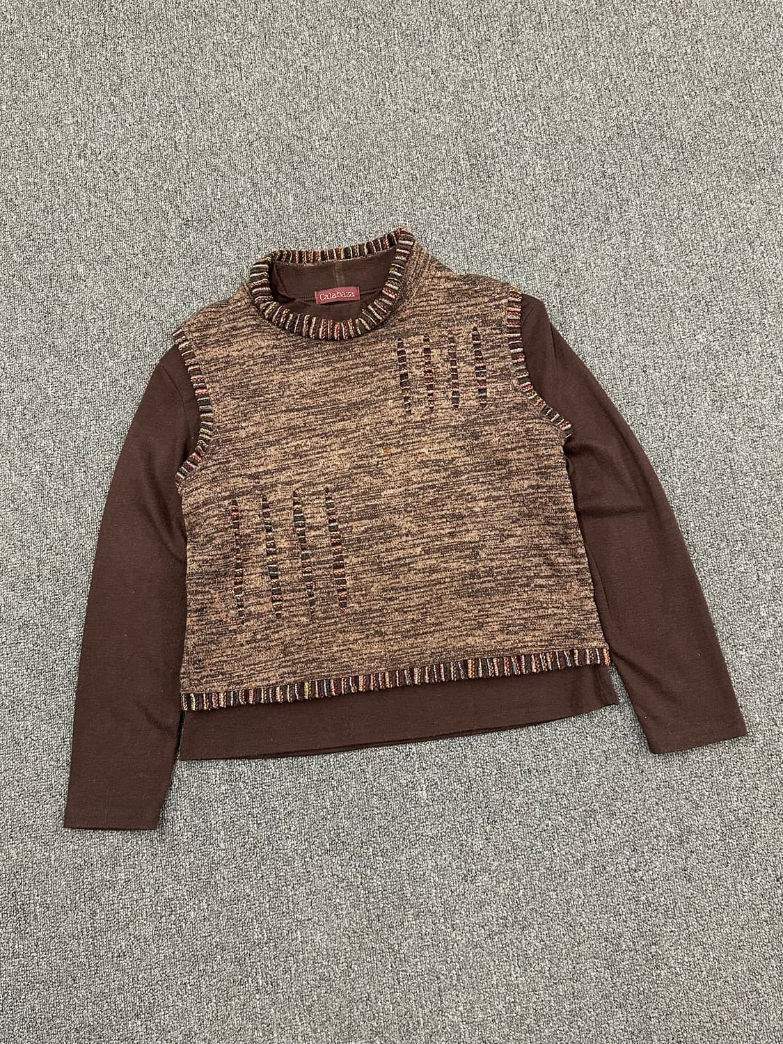 OS)Japanese vintage 베스트 긴팔 SET 상품이미지1