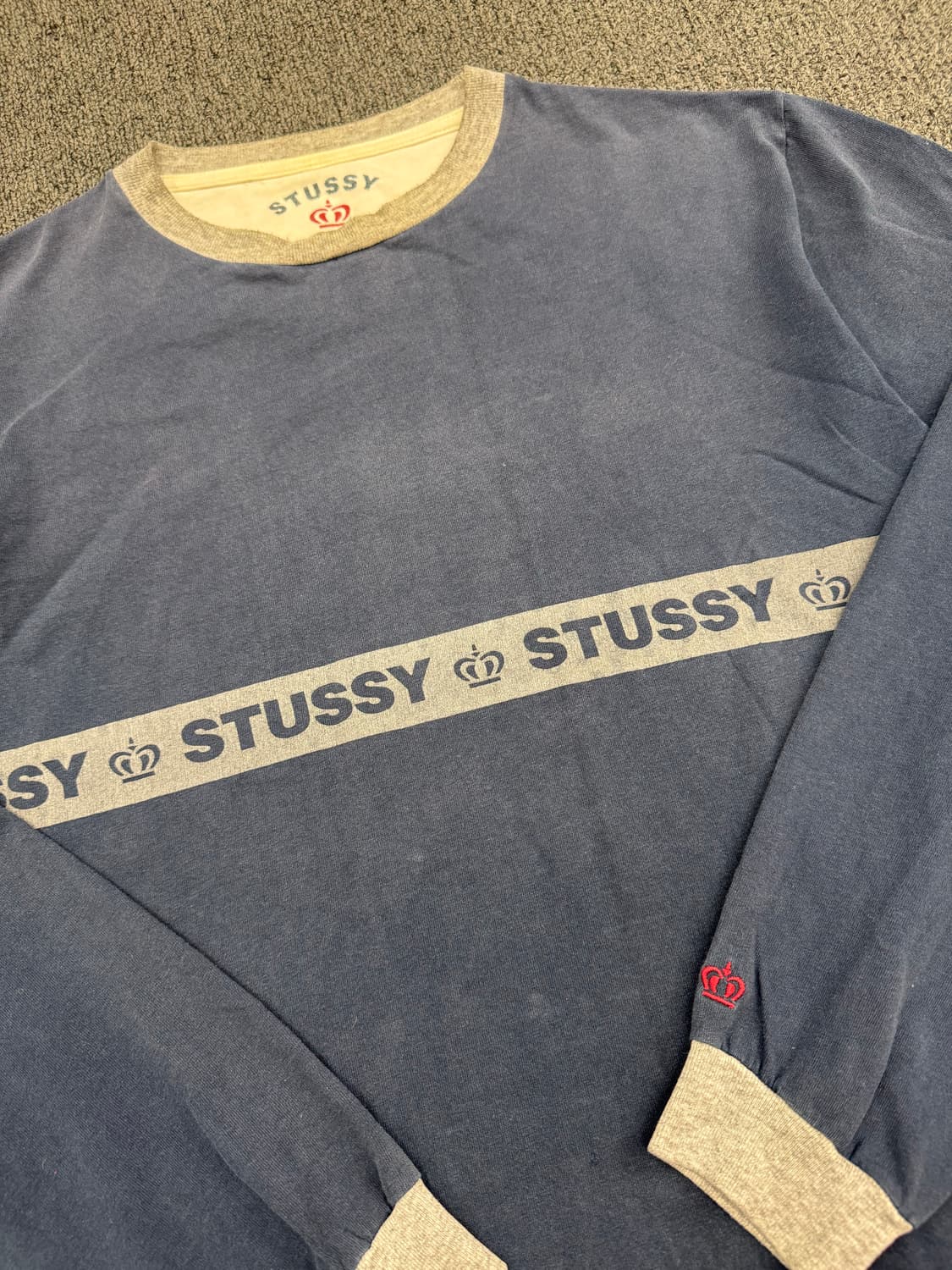 M)00’s 스투시 빈티지 크라운 로고 프린팅 롱슬리브 상품이미지2