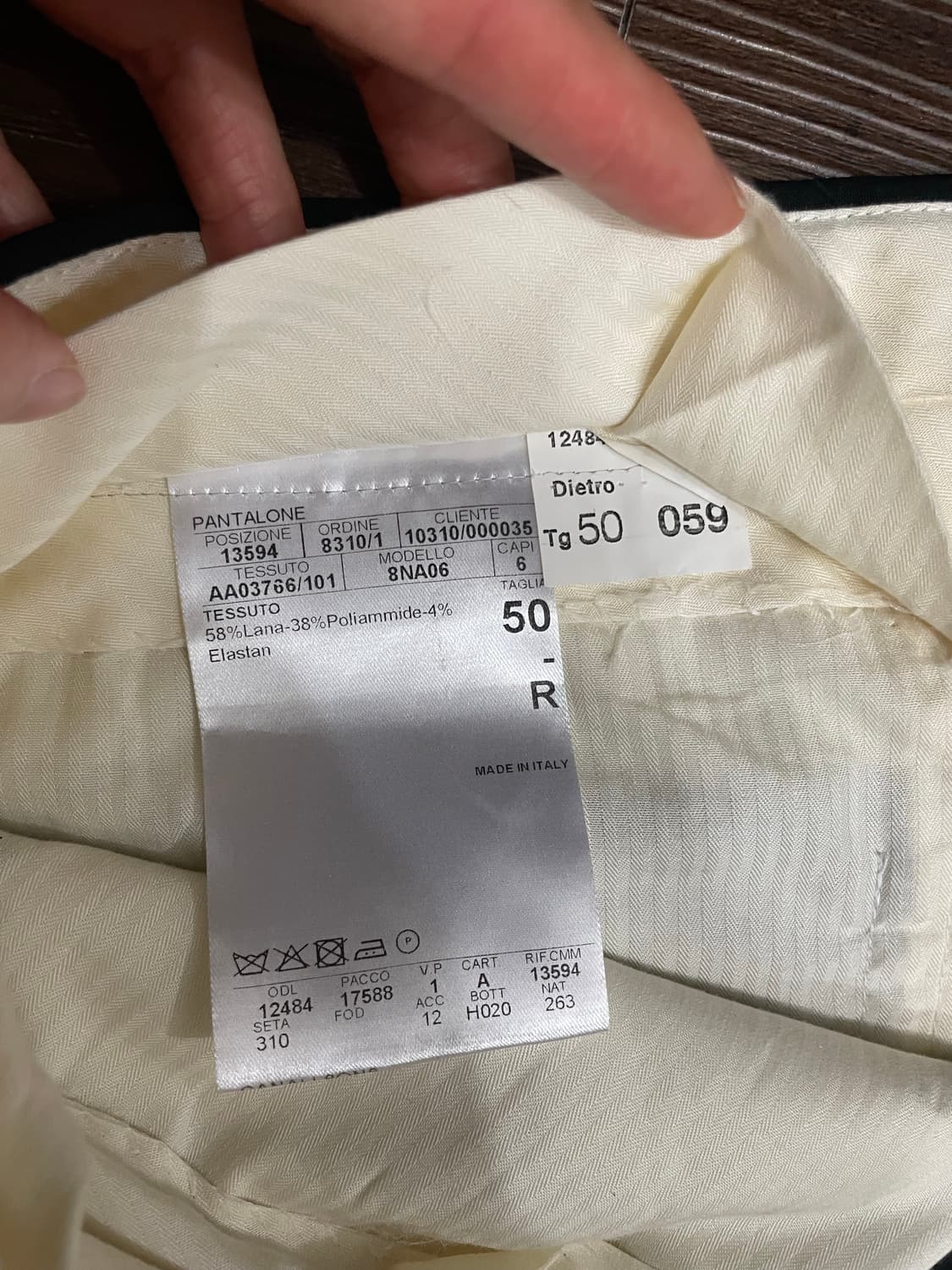 카날리 이태리제 라나 울 블렌드 트라우저 팬츠 슬랙스 블랙 상품이미지6