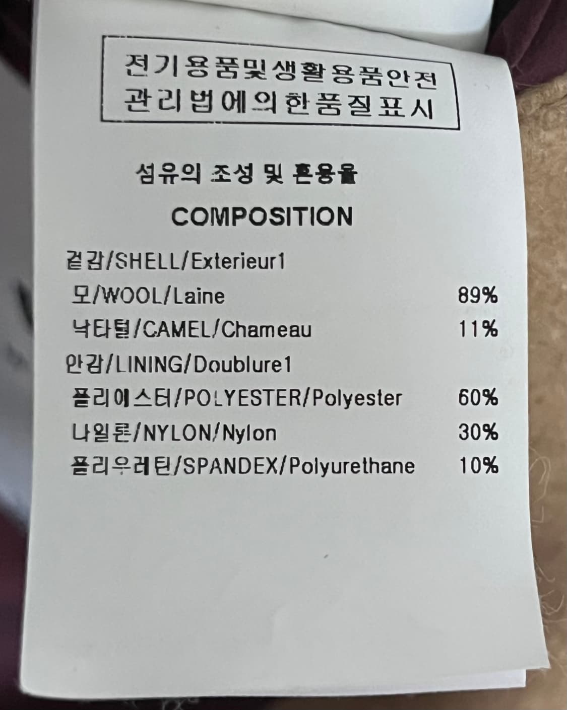솔리드옴므 22fw 베이지 하프 더플 후드 코트 50사이즈 상품이미지5
