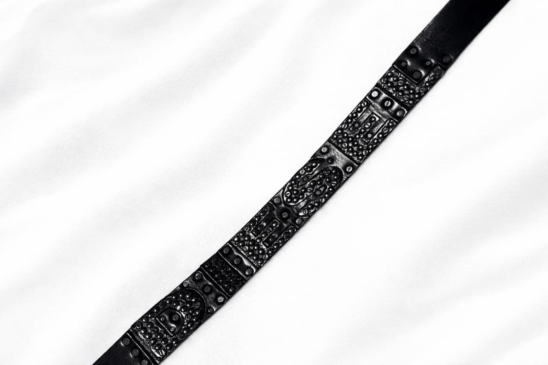 디젤 빅로고 엠블럼 스터드 빈티지 레더 벨트 상품이미지1