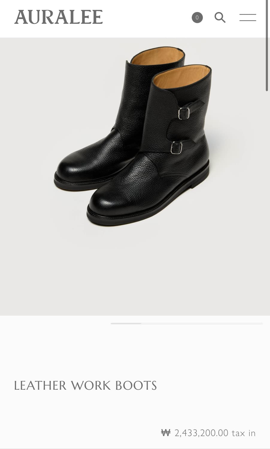 [280]오라리 25fw 레더 워크 부츠/블랙 상품이미지4