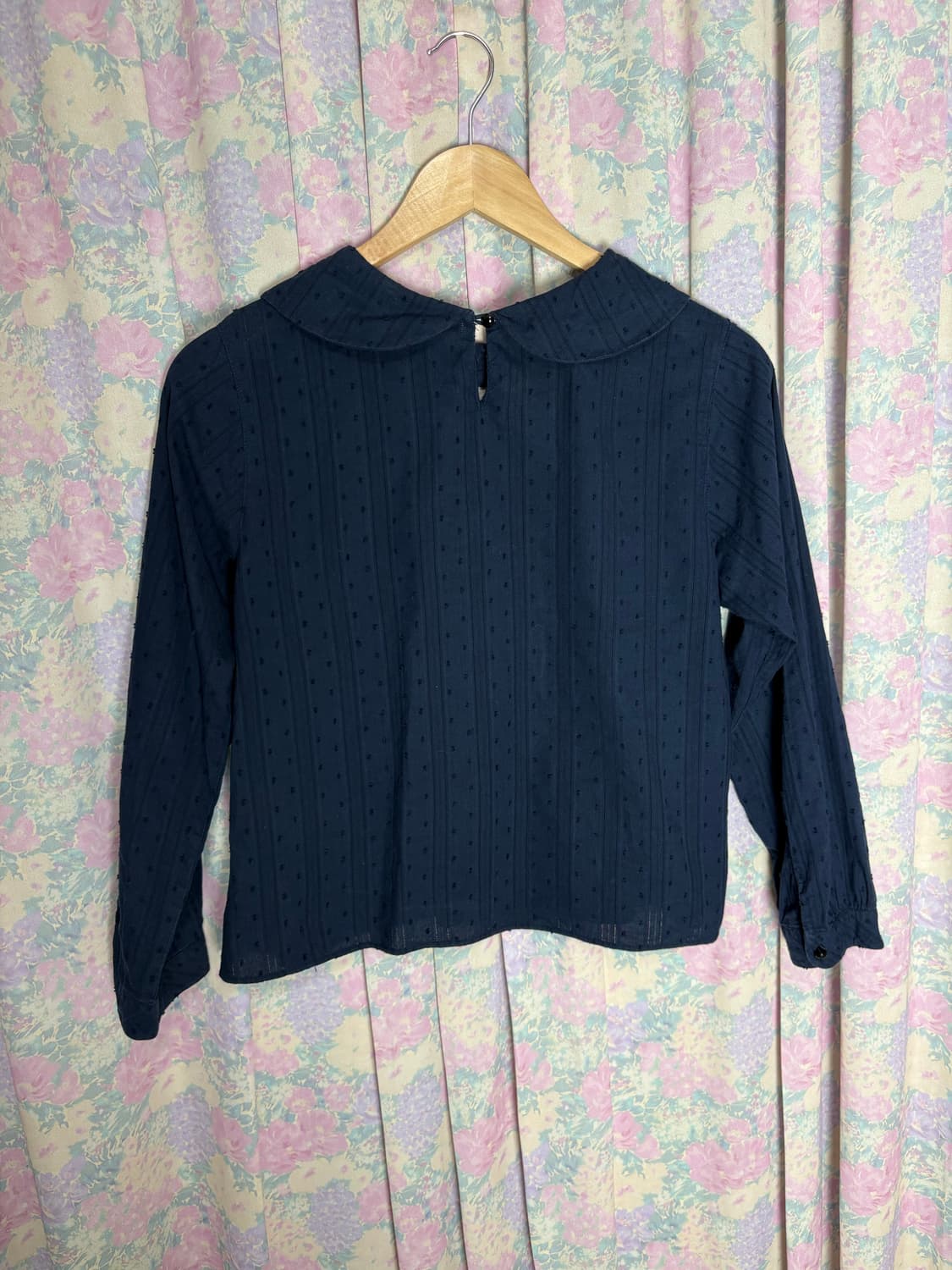 네이비 도트 리본 블라우스 상품이미지9