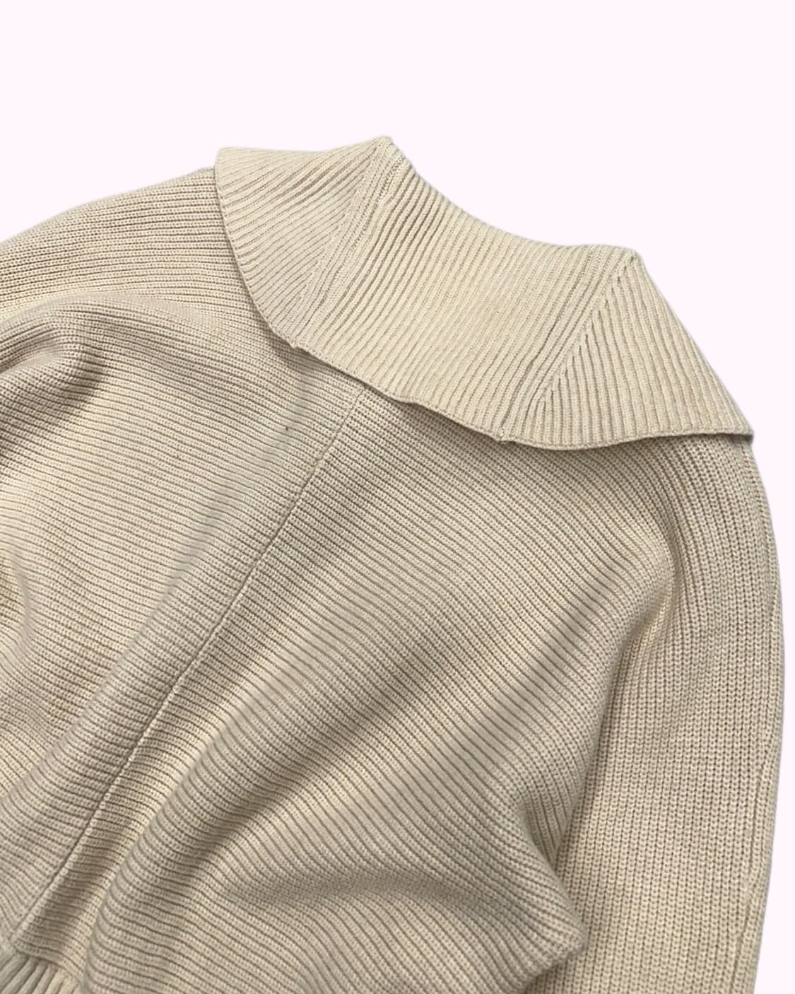 ribbed beige knit zip-up 상품이미지5