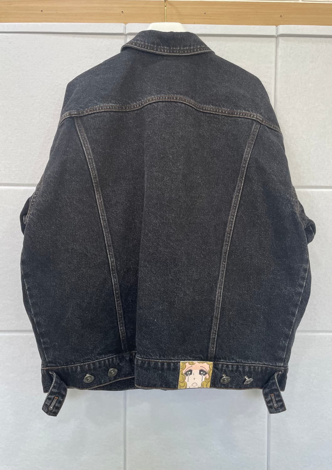 푸시버튼 블랙 KIMONO 데님 자켓 상품이미지4