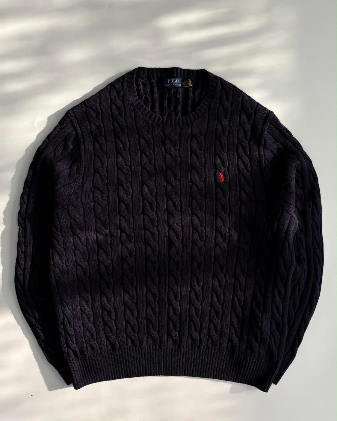 [XXL] 폴로 랄프로렌 네이비 코튼 케이블 니트 스웨터 상품이미지1