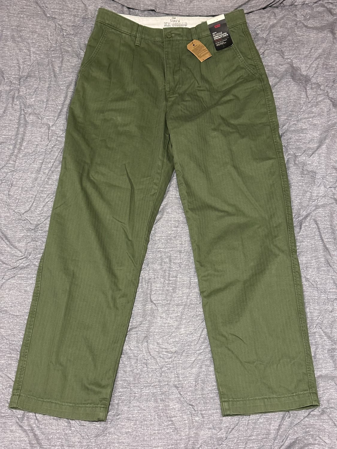[32x32] 리바이스 XX 치노 루즈 스트레이트 팬츠 카키 면 바지 상품이미지3