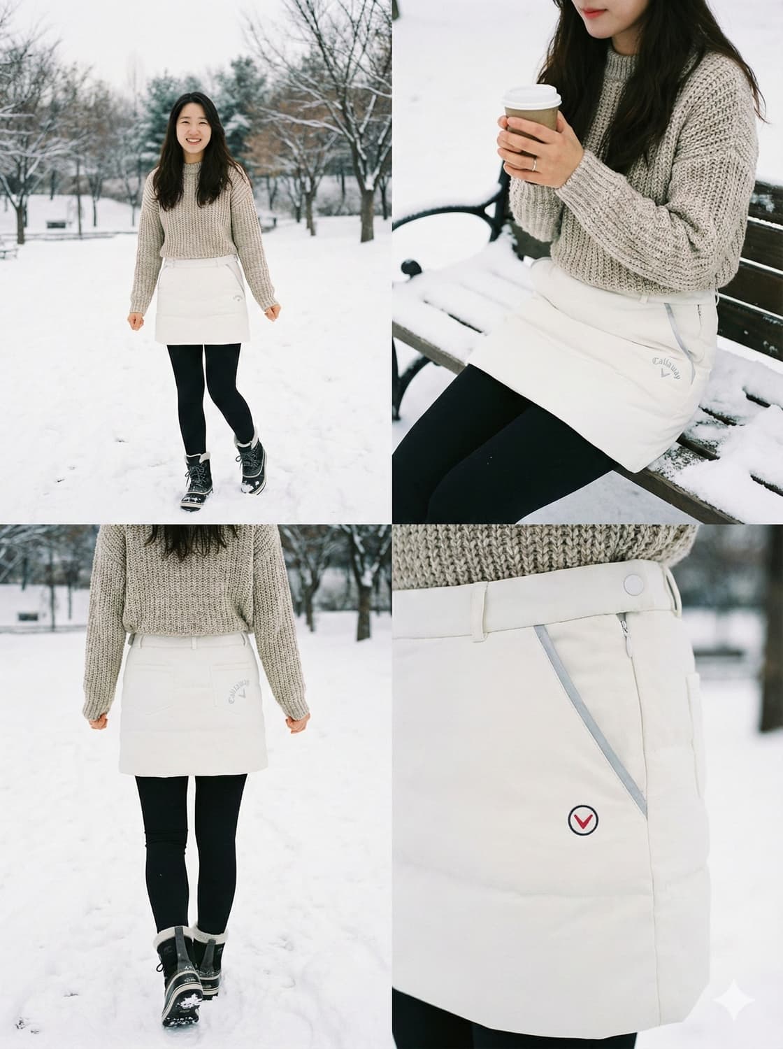[캘러웨이] 겨울 라운딩 필수템 퓨어 화이트 패딩 방한 스커트 100(X 상품이미지2