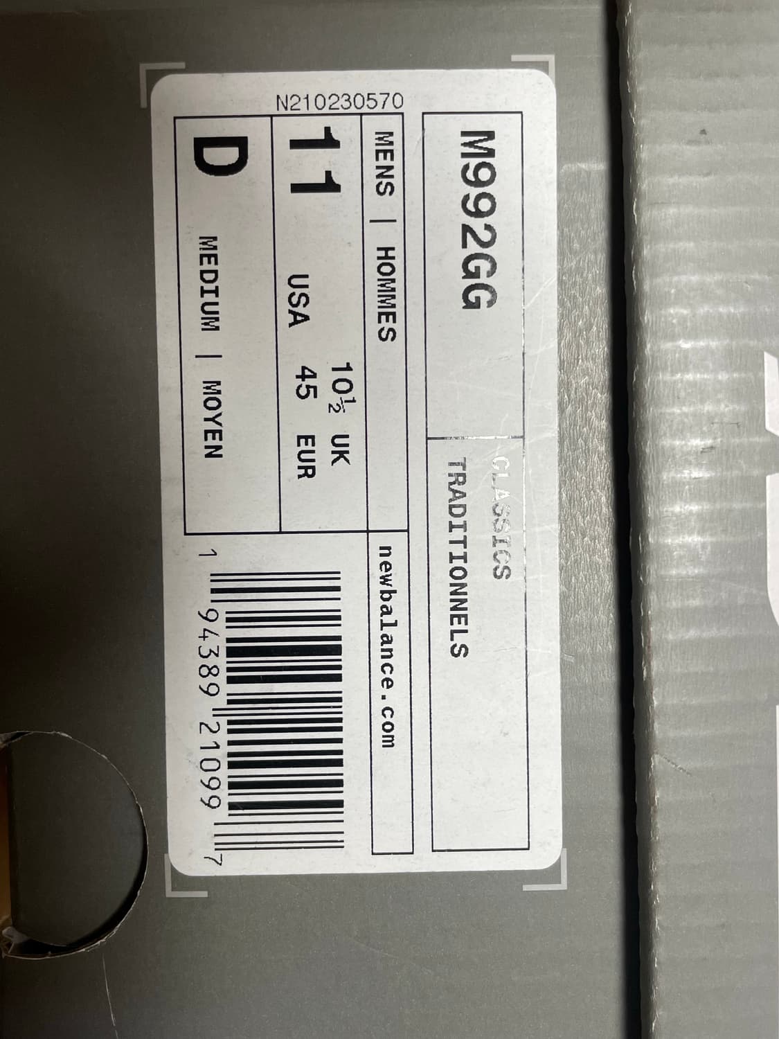 뉴발란스 992 네이비 290사이즈 상품이미지8