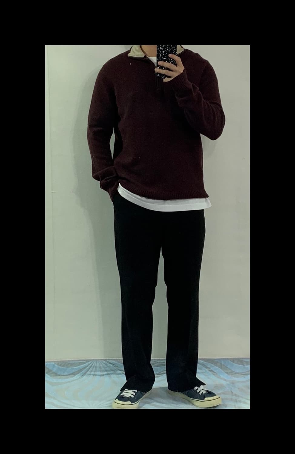 버버리 신형 버건디 반집업니트(정품) 상품이미지2