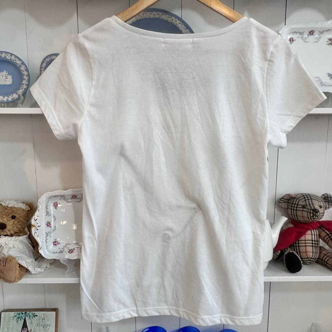 IMAGE 화이트 리본 프린팅 반팔 티셔츠 상품이미지3