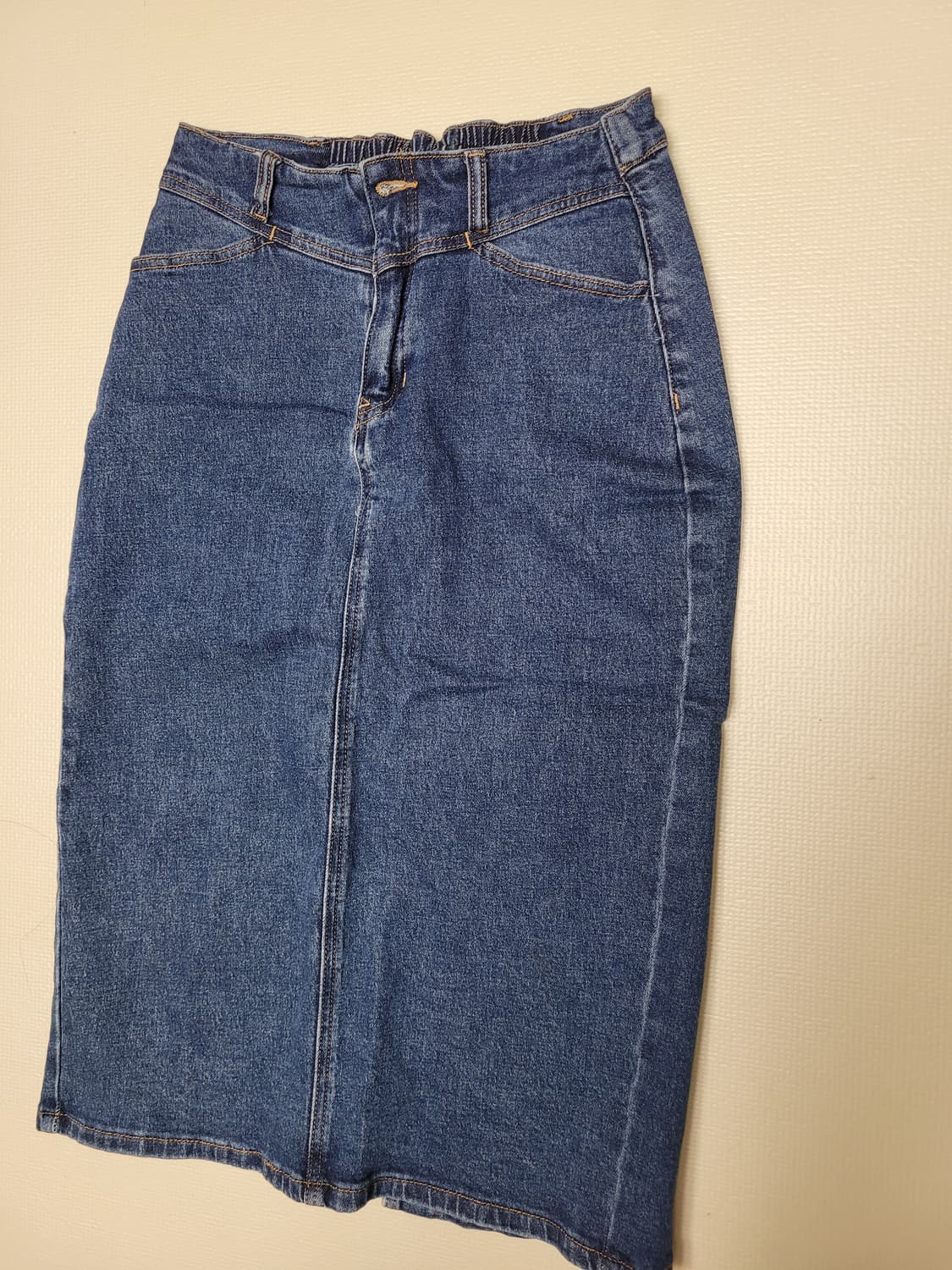 반에이크 VANAKE 여자 뒤트임 데님 롱스커트 27 인디고 상품이미지2