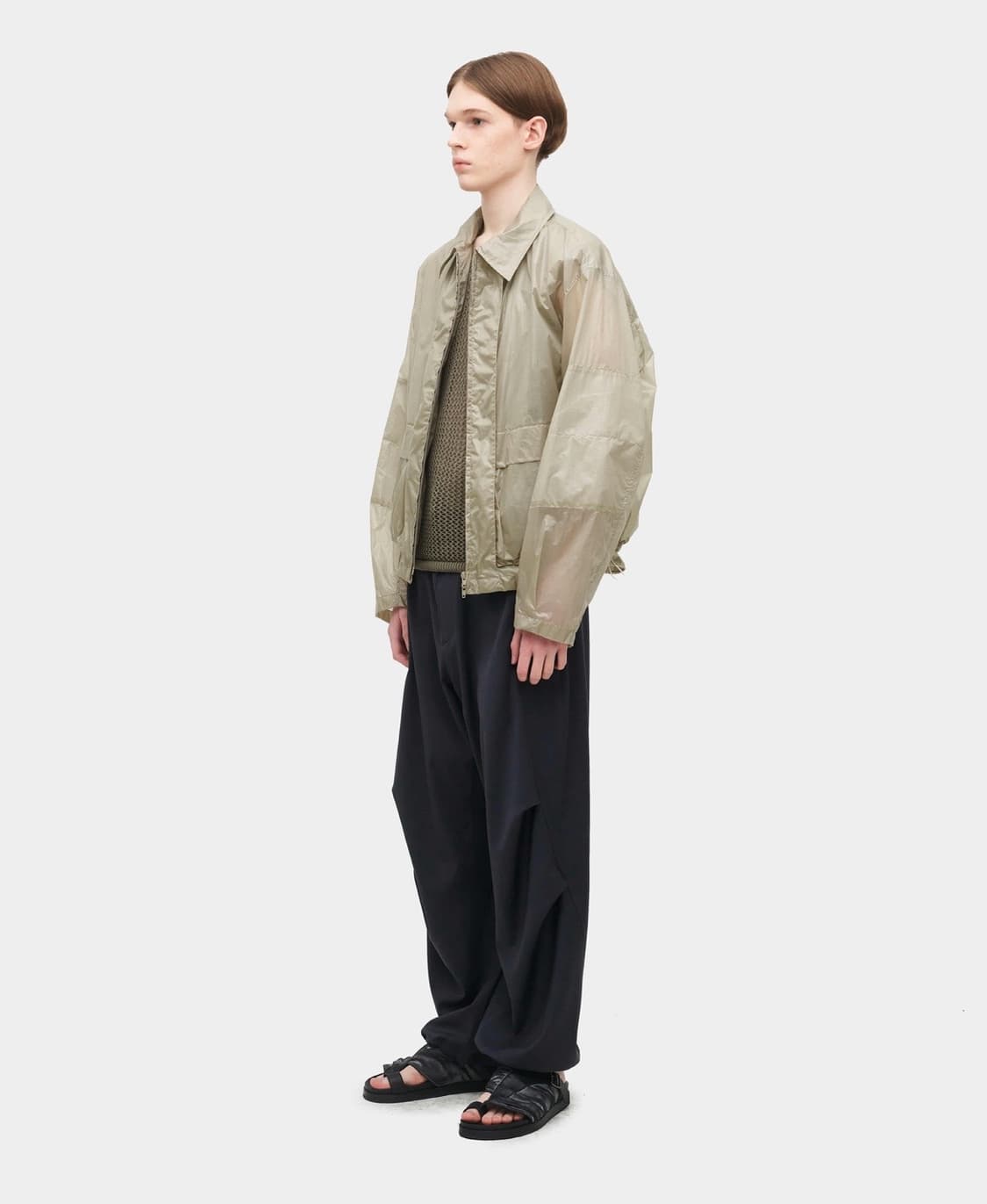 쿠어 컨버터블 레이어드 시스루 집업 상품이미지6