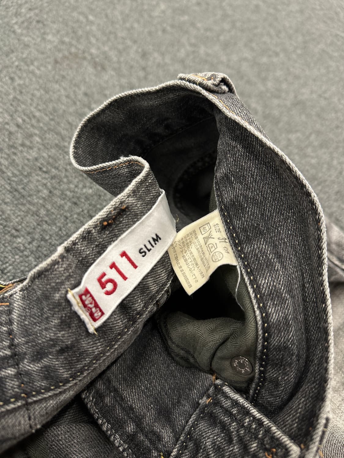 31) 리바이스 511 슬림 스트리이트 흑청 데님팬츠 상품이미지7