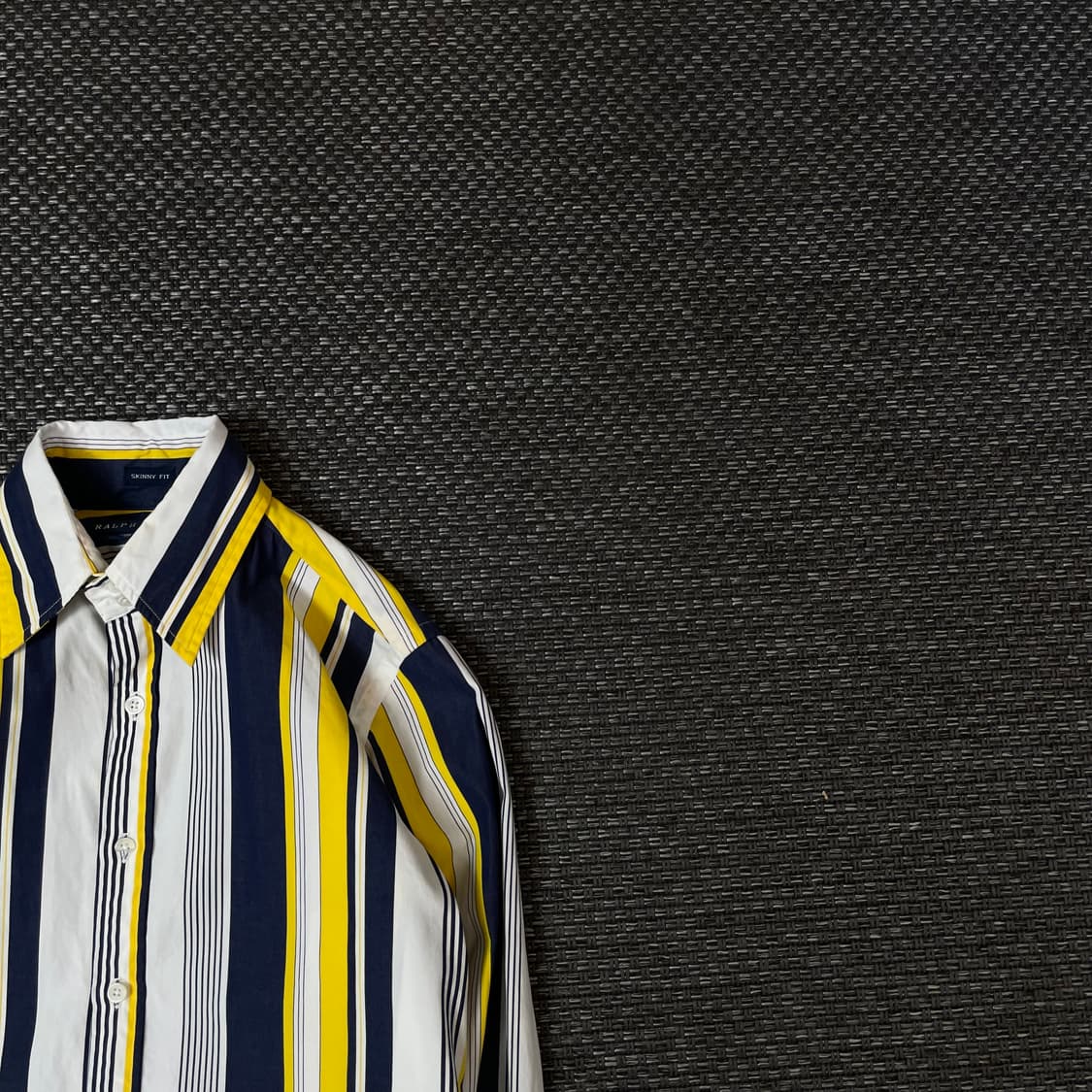 폴로랄프로렌 블루 옐로우 화이트 스트라이프 긴팔 셔츠 스키니핏 2 상품이미지3