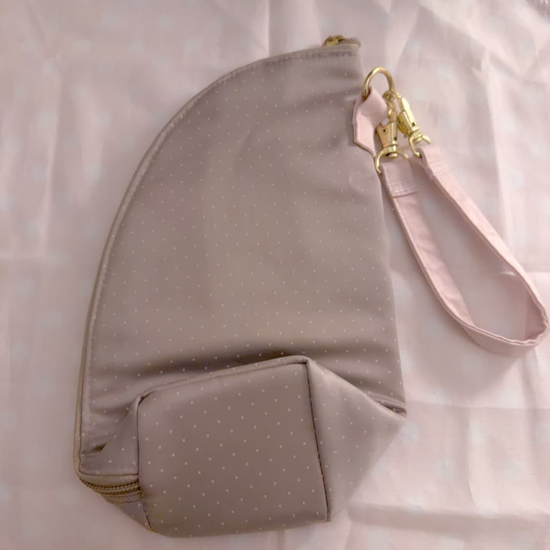 일본 pinktrick 베이지 도트 리본 보냉 파우치 히메갸루 라떼갸루 상품이미지2