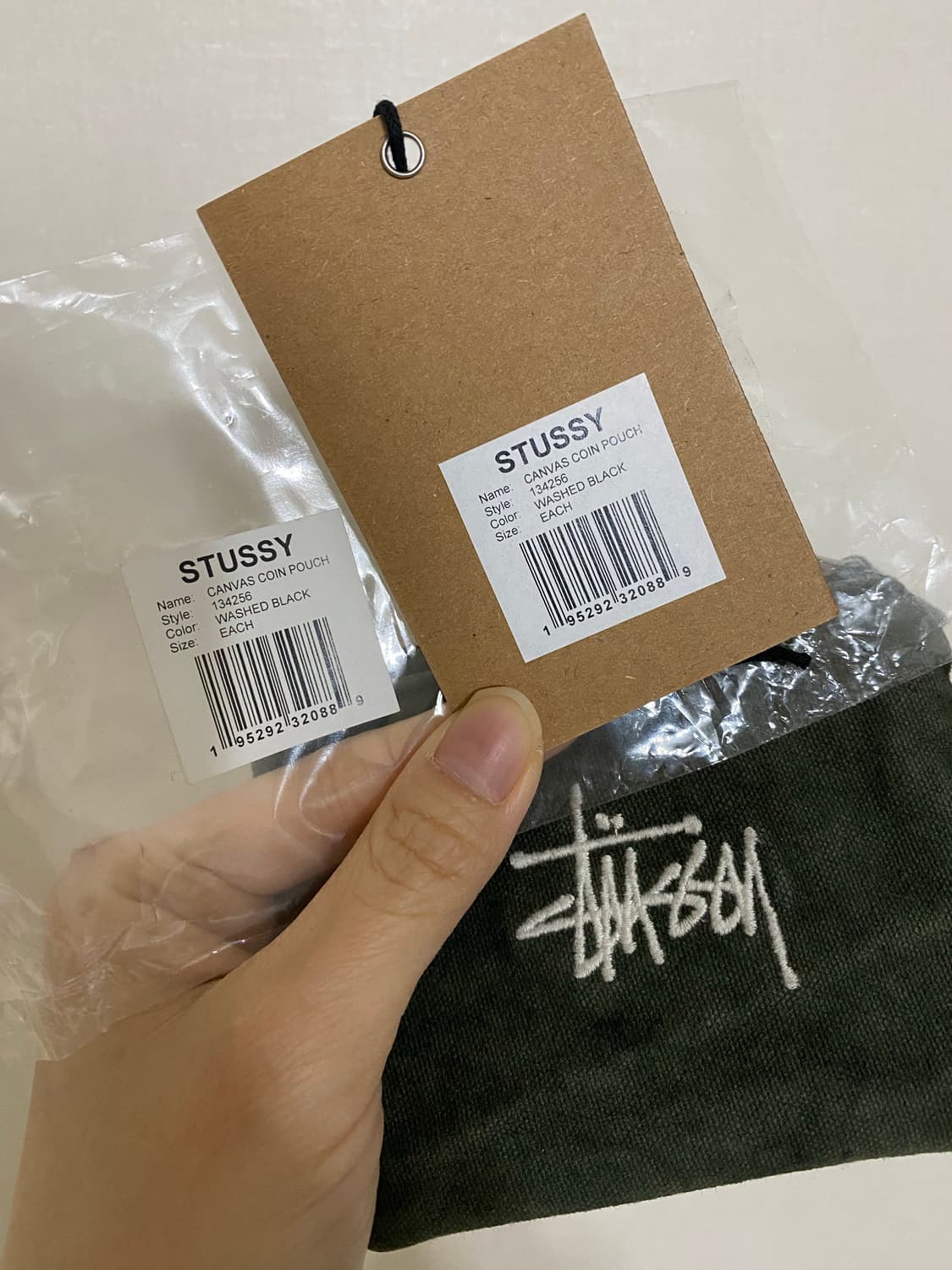 스투시 캔버스 코인 파우치 워시드 블랙 상품이미지4