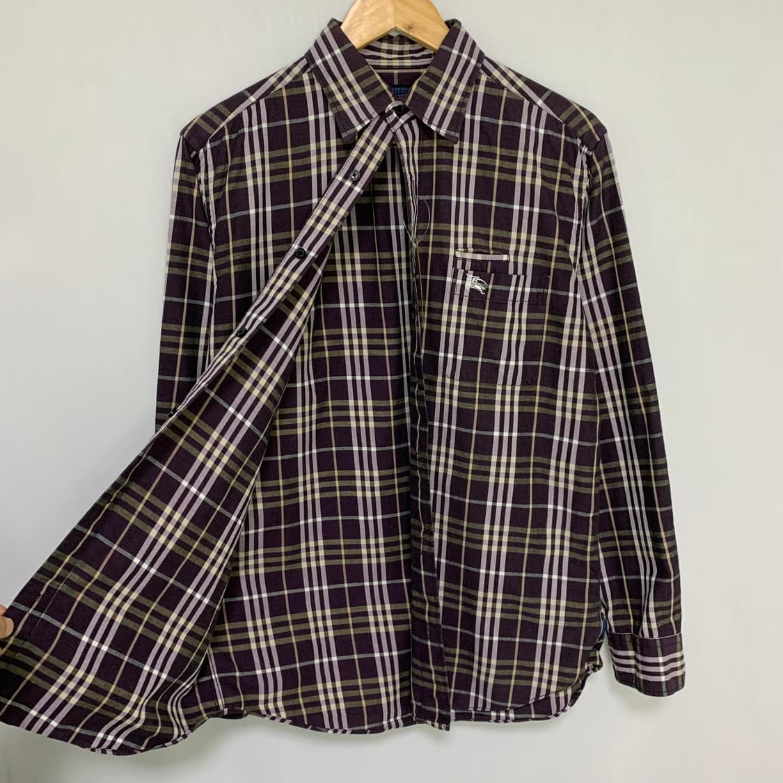 버버리 빈티지 체크 긴팔 셔츠 L 남녀공용 상품이미지4