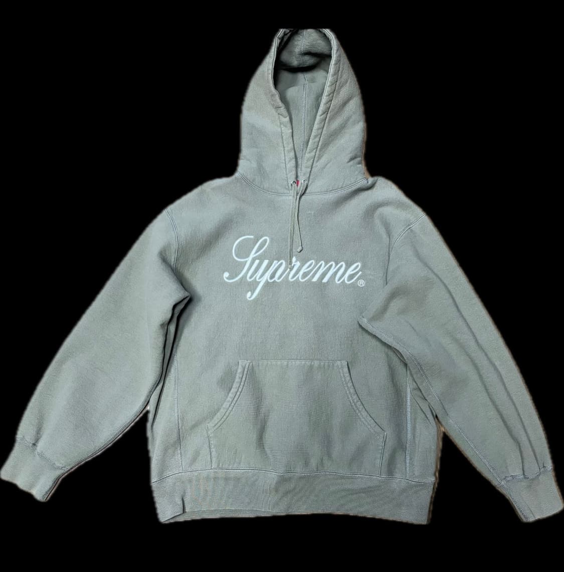 슈프림 레이즈드 스크립트 후드 스웨트셔츠 라이트 올리브 판매합니다 상품이미지4