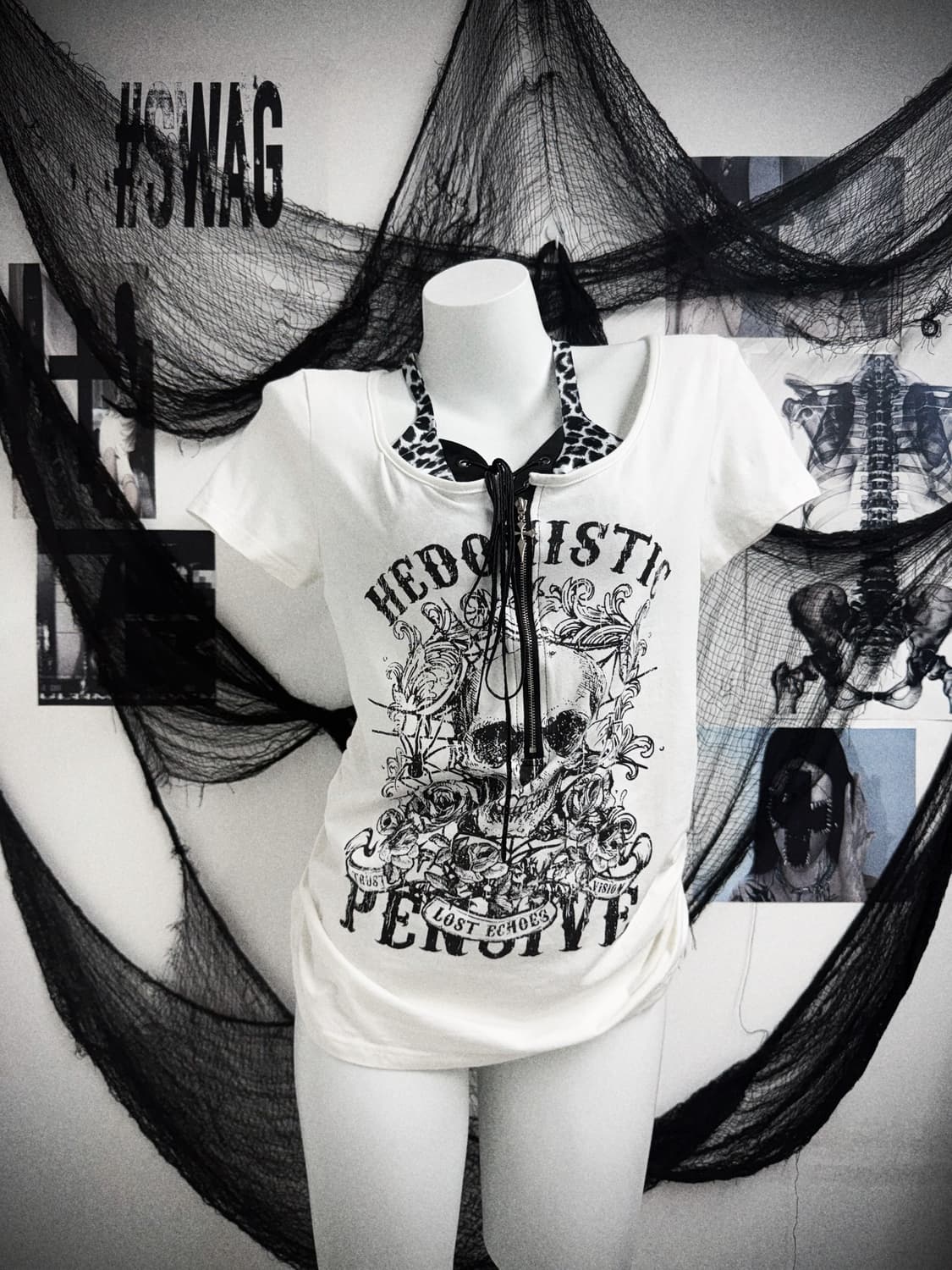 Skull haulter layered halfsleeve 상품이미지1