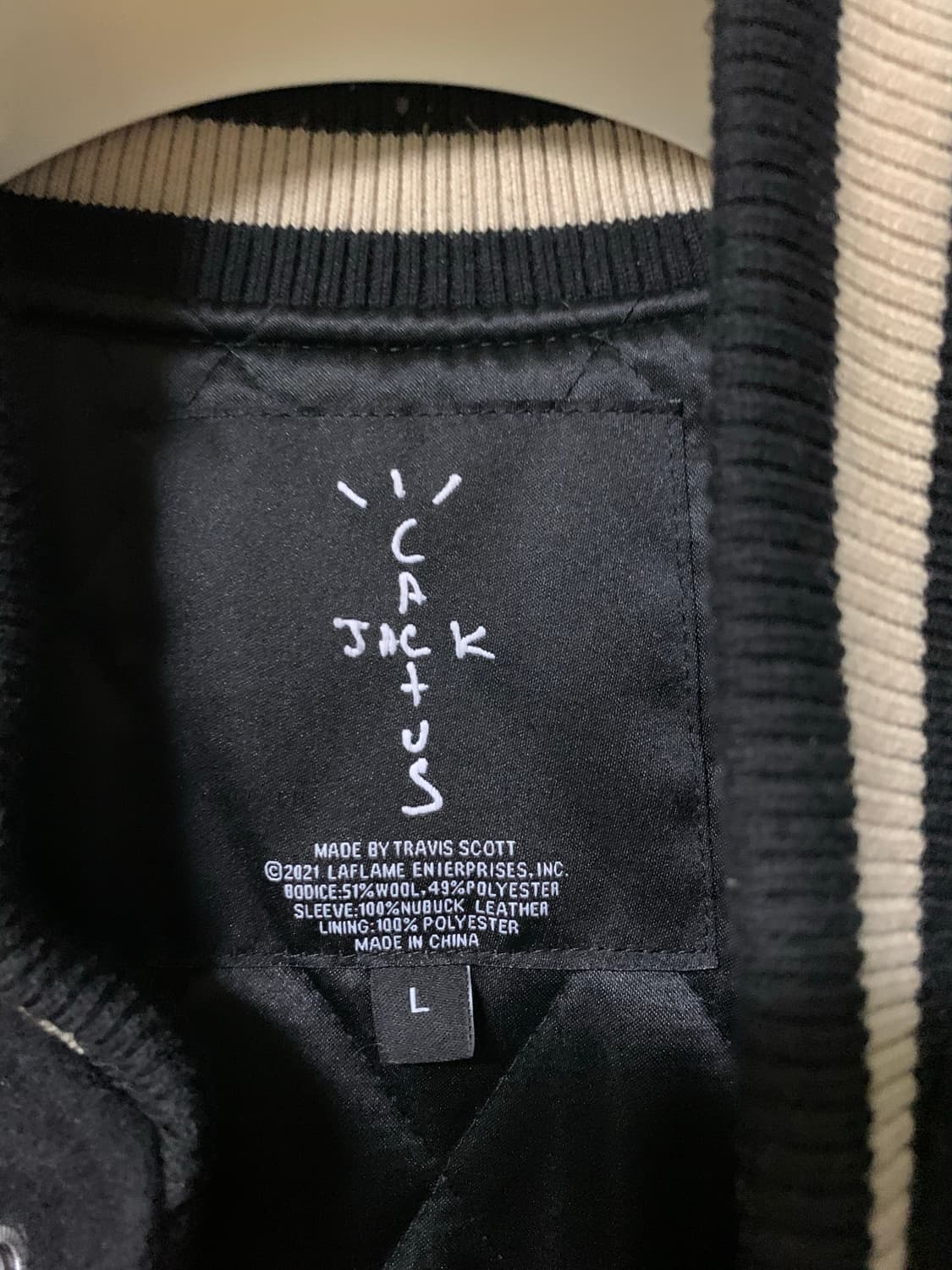 [L]트래비스스캇 프라그먼트 바시티 자켓 상품이미지5