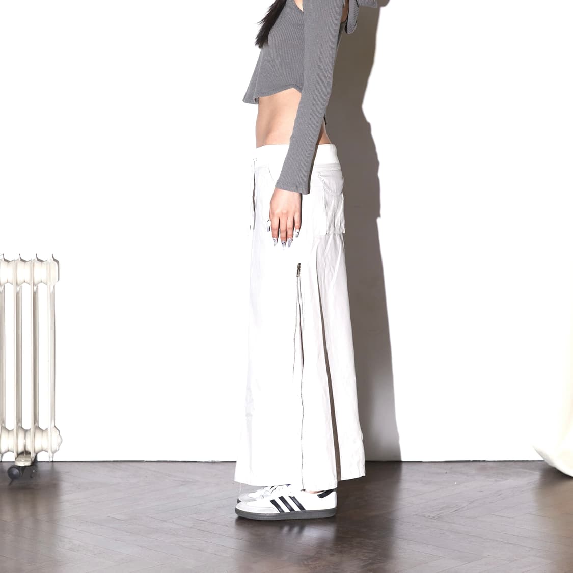 deepinblue 딥인블루 지퍼 워시드 스커트 아이보리 상품이미지2