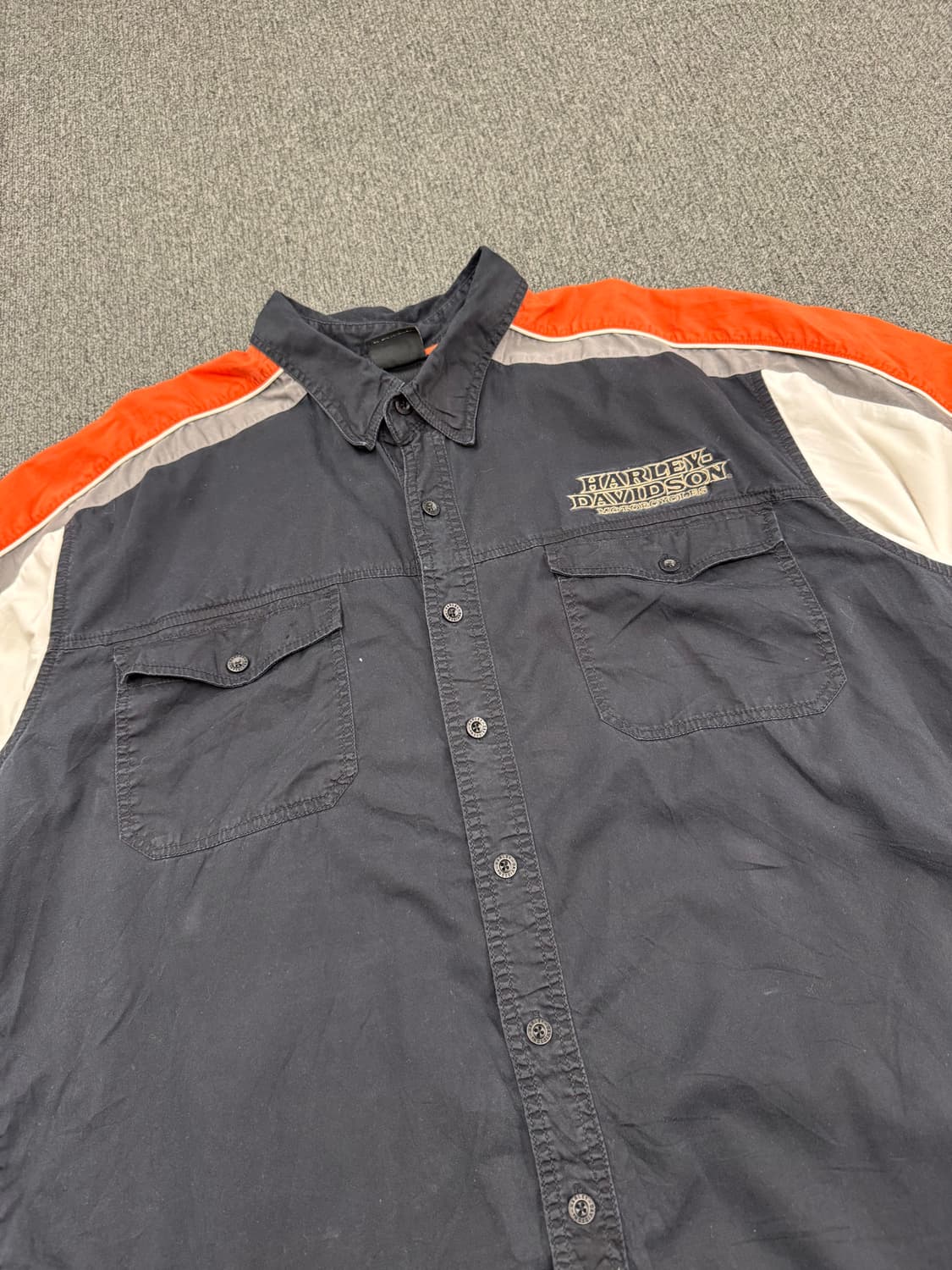 3XL)할리데이비슨 빈티지 엠브로더리 반팔 셔츠 상품이미지3