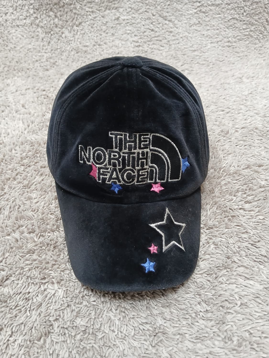 빈티지 노스페이스 블랙 벨벳 별 포인트 볼캡 상품이미지1