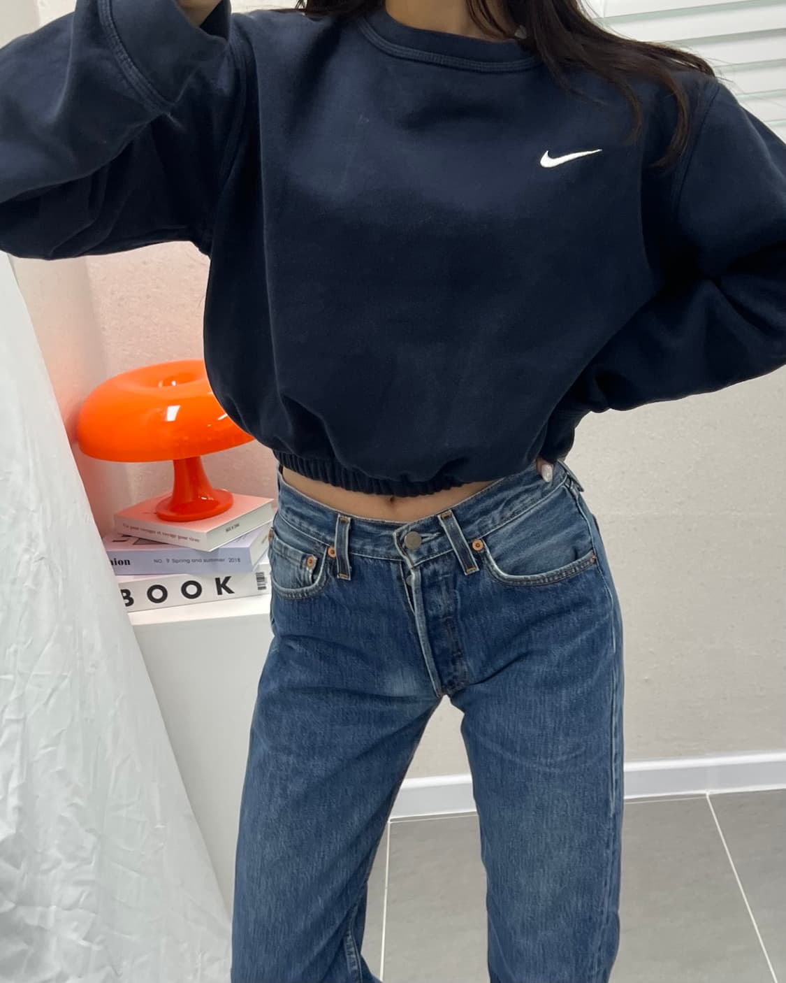 (WOMEN)나이키 크롭 맨투맨-M1395 상품이미지6