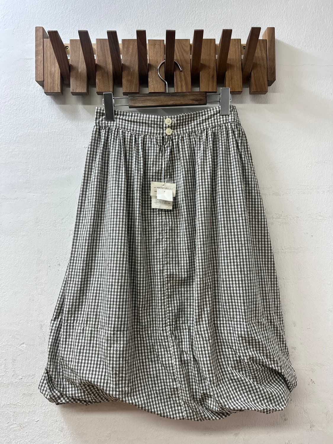 택있는 새상품 Ne-net 네넷 깅엄체크 자수 코튼 스커트 상품이미지4